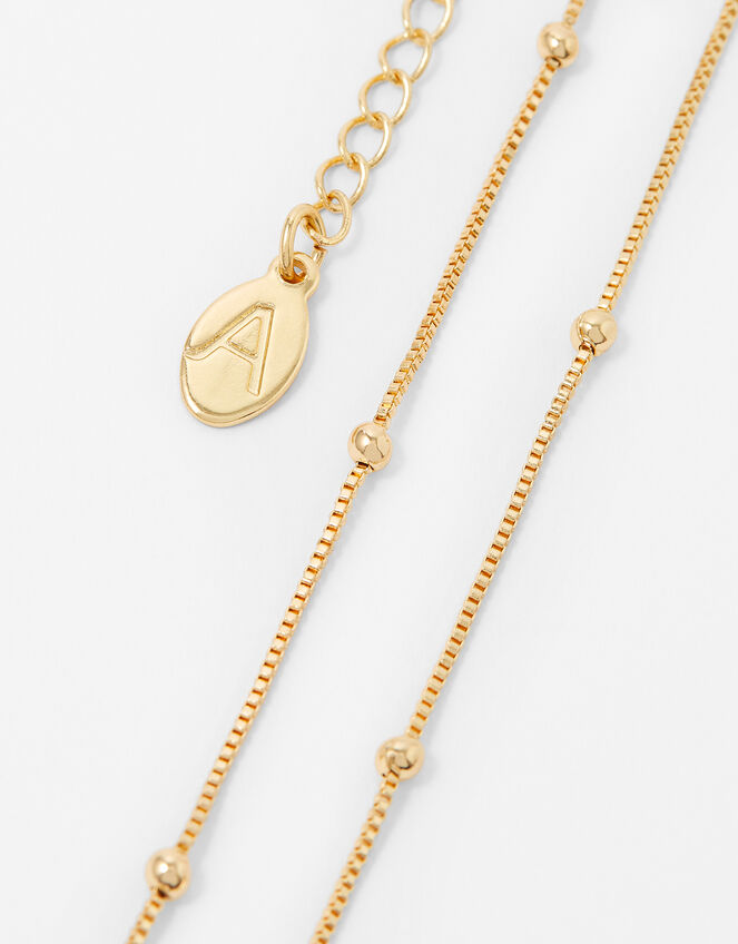 Beaded Chain Necklace, Gold (GOLD), large