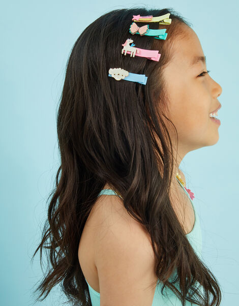4-Pack Girls Unicorn Salon Hair Clips, , large