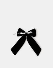 Velvet Bow Barrette Hair Clip, , large