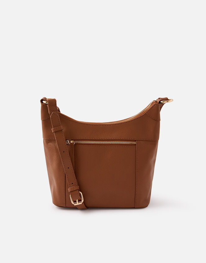 Sadie Leather Scoop Cross-Body , Tan (TAN), large