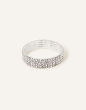 Wide Crystal Cupchain Stretch Bracelet, , large