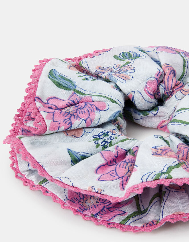 Extra Large Floral Print Scrunchie, , large