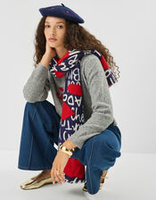 Lightweight Bisous Print Scarf, , large