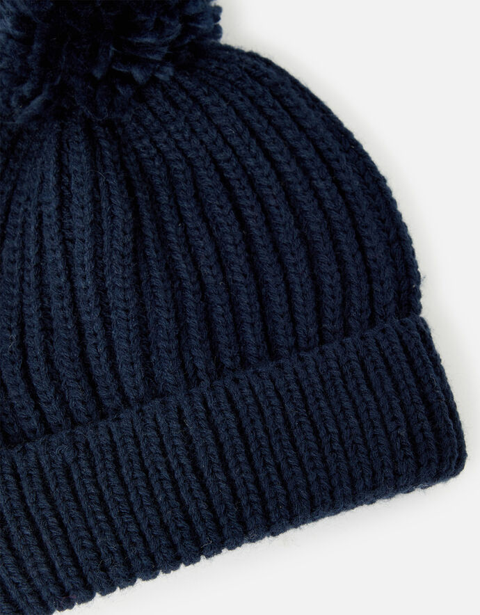 Chunky Knit Pom-Pom Beanie Hat Blue | Hats | Accessorize Global
