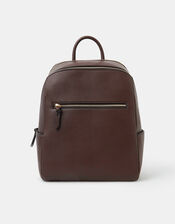 Smart Zip Around Backpack, Brown (CHOCOLATE), large