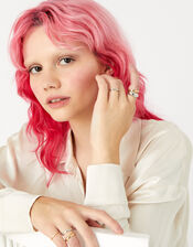 Berry Blush Curved Edge Ring Set, Metalic (METALLICS), large