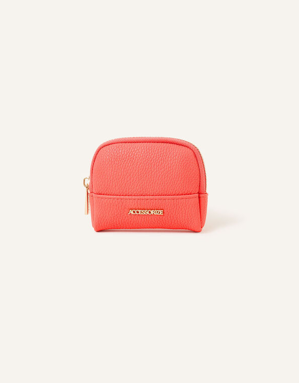 Soft Crescent Coin Purse, Orange (CORAL), large