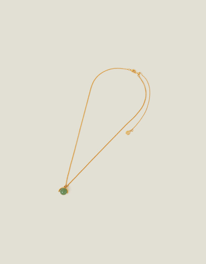 14ct Gold-Plated Spherical Aventurine Necklace, , large