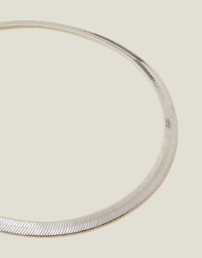 Sterling Silver-Plated Omega Chain Bracelet, , large