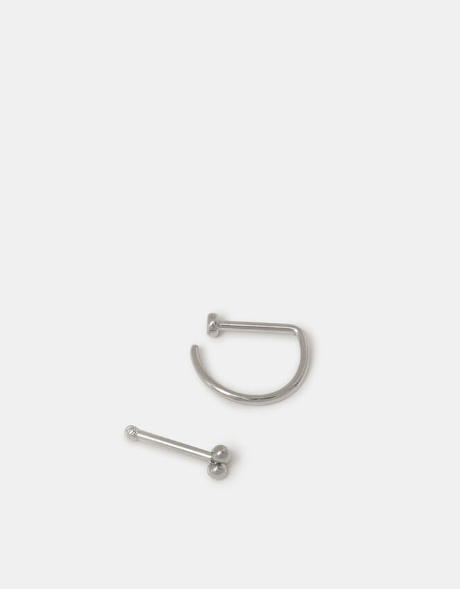 2-Pack Titanium Nose Stud & Bar Ring, , large
