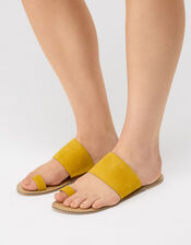 Charlotte Suede Sandals, Yellow (YELLOW), large
