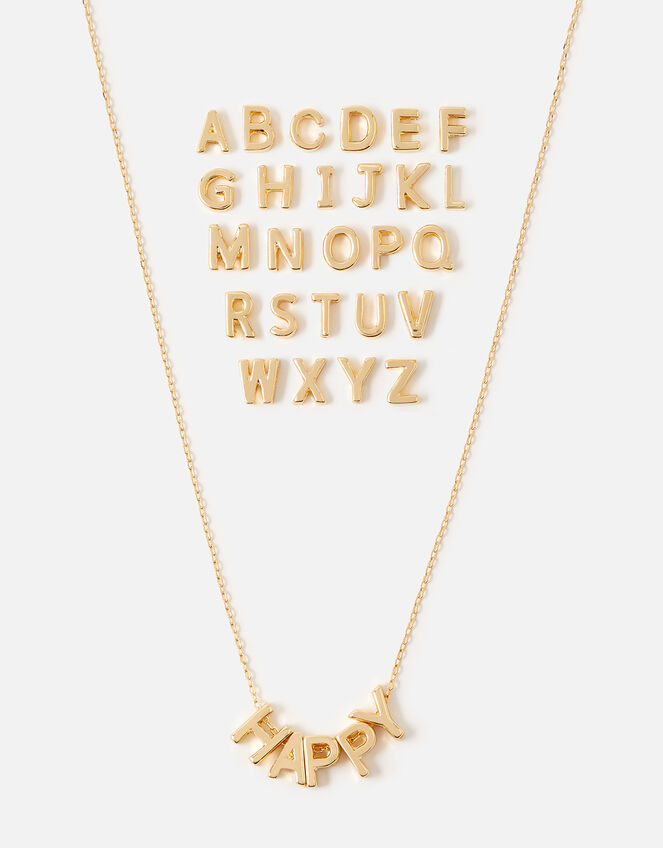 Make-Your-Own Letter Necklace, Gold (GOLD), large