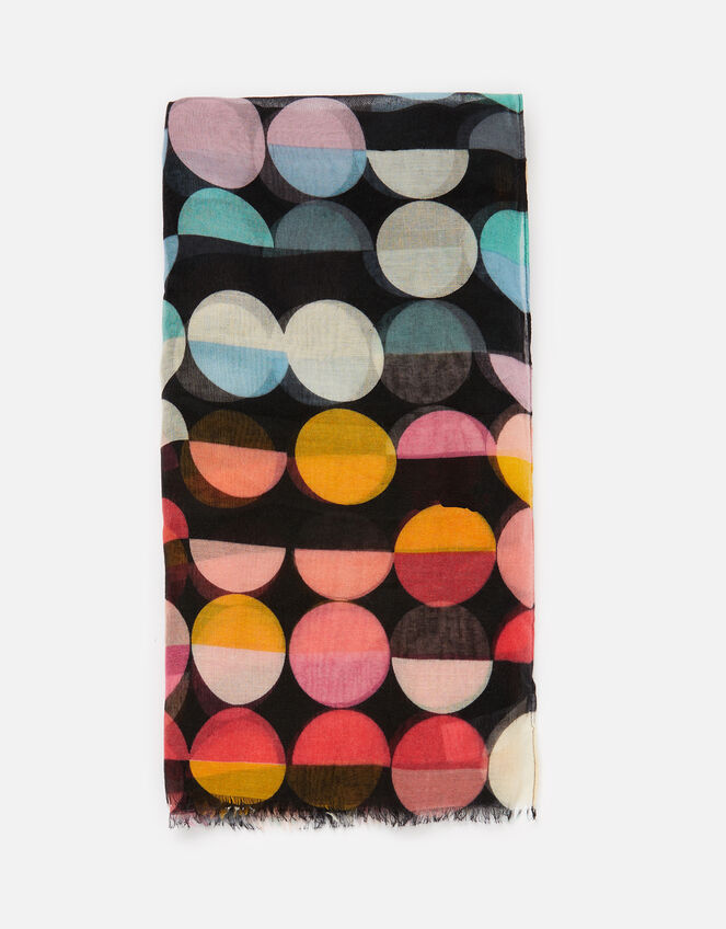Retro Spot Print Scarf, , large