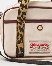 Top Handle Canvas Crossbody Bag, Cream (CREAM), large