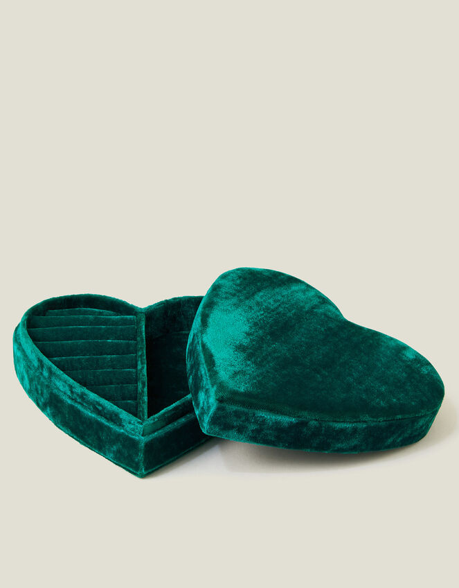 Velvet Heart Jewellery Box, Teal (TEAL), large