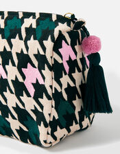 Houndstooth Wash Bag, , large