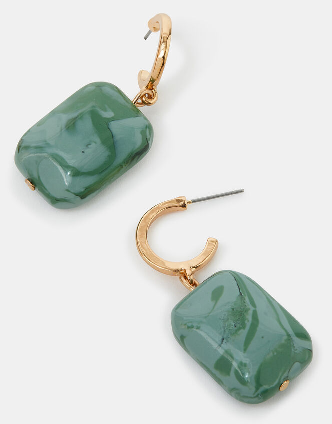 Resin Hoop Drop Earrings, , large