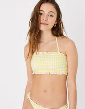 Gingham Bikini Briefs, Yellow (YELLOW), large