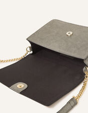Glittery Leather Cross-Body Bag, Gold (GOLD), large