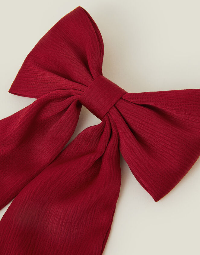 Textured Bow Hair Clip, , large