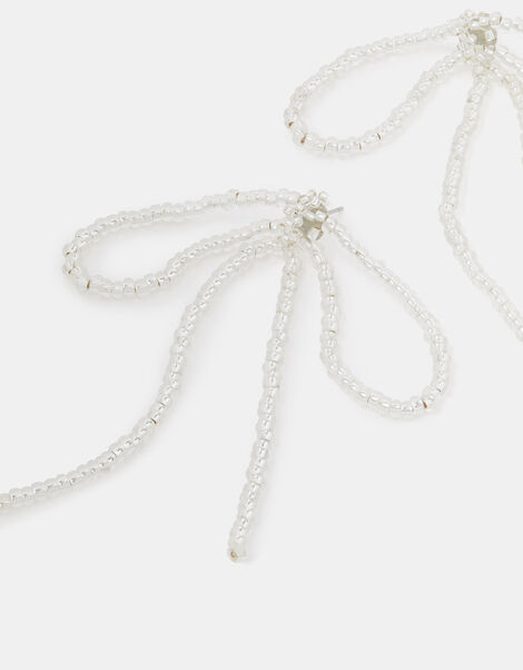 Bead Bow Statement Stud Earrings, , large