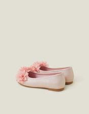 Girls Corsage Flower Ballet Flats, Pink (PINK), large