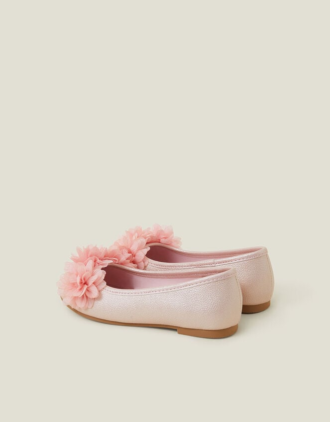 Girls Corsage Flower Ballet Flats, Pink (PINK), large