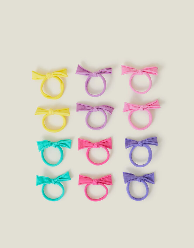 12-Pack Girls Mini Tie Hair Bands, , large
