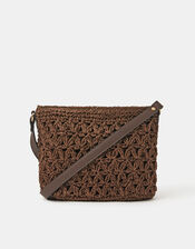 Raffia Crossbody Bag, , large
