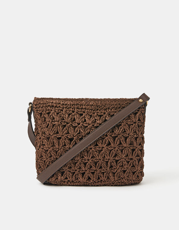 Raffia Crossbody Bag, , large