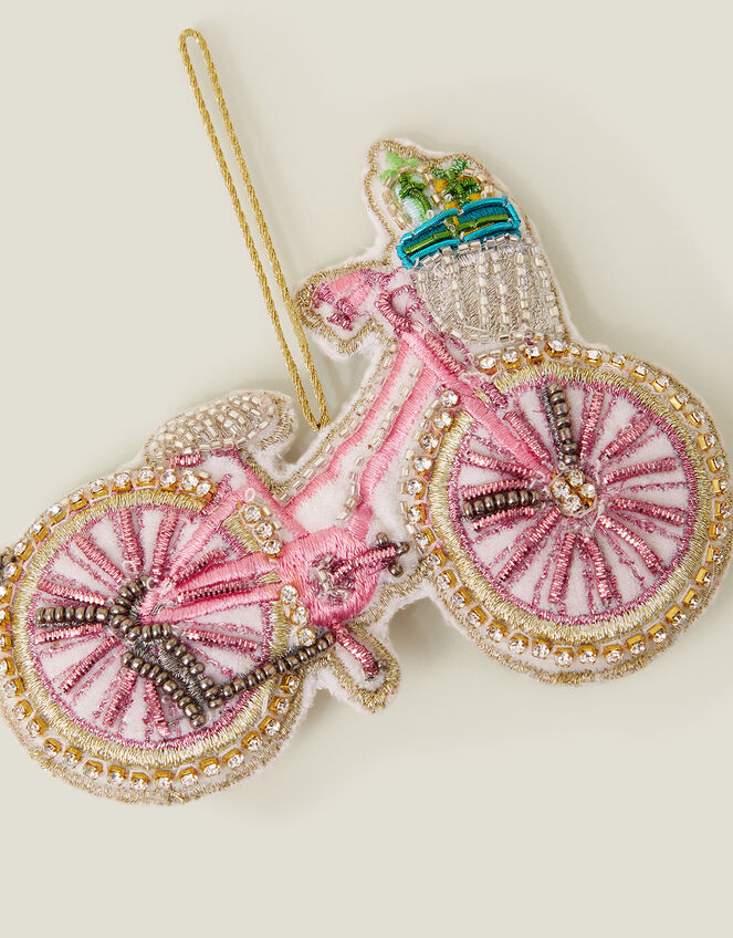 Embroidered Bicycle Christmas Tree Decoration, , large