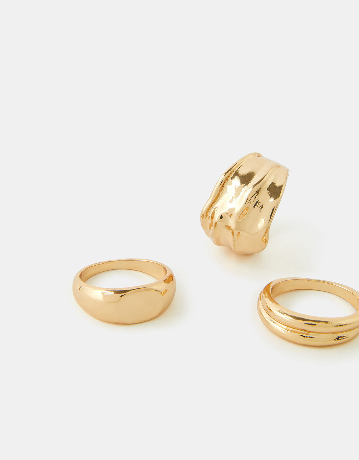 Chunky gold sales ring set