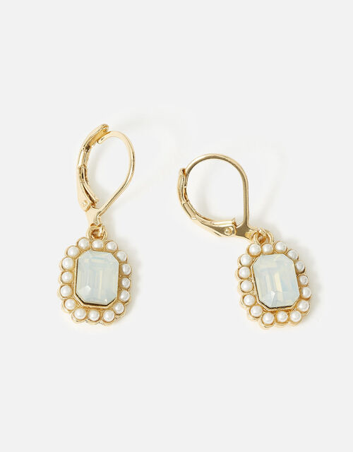 Romantic Ramble Pearl Crystal Drop Earrings, , large
