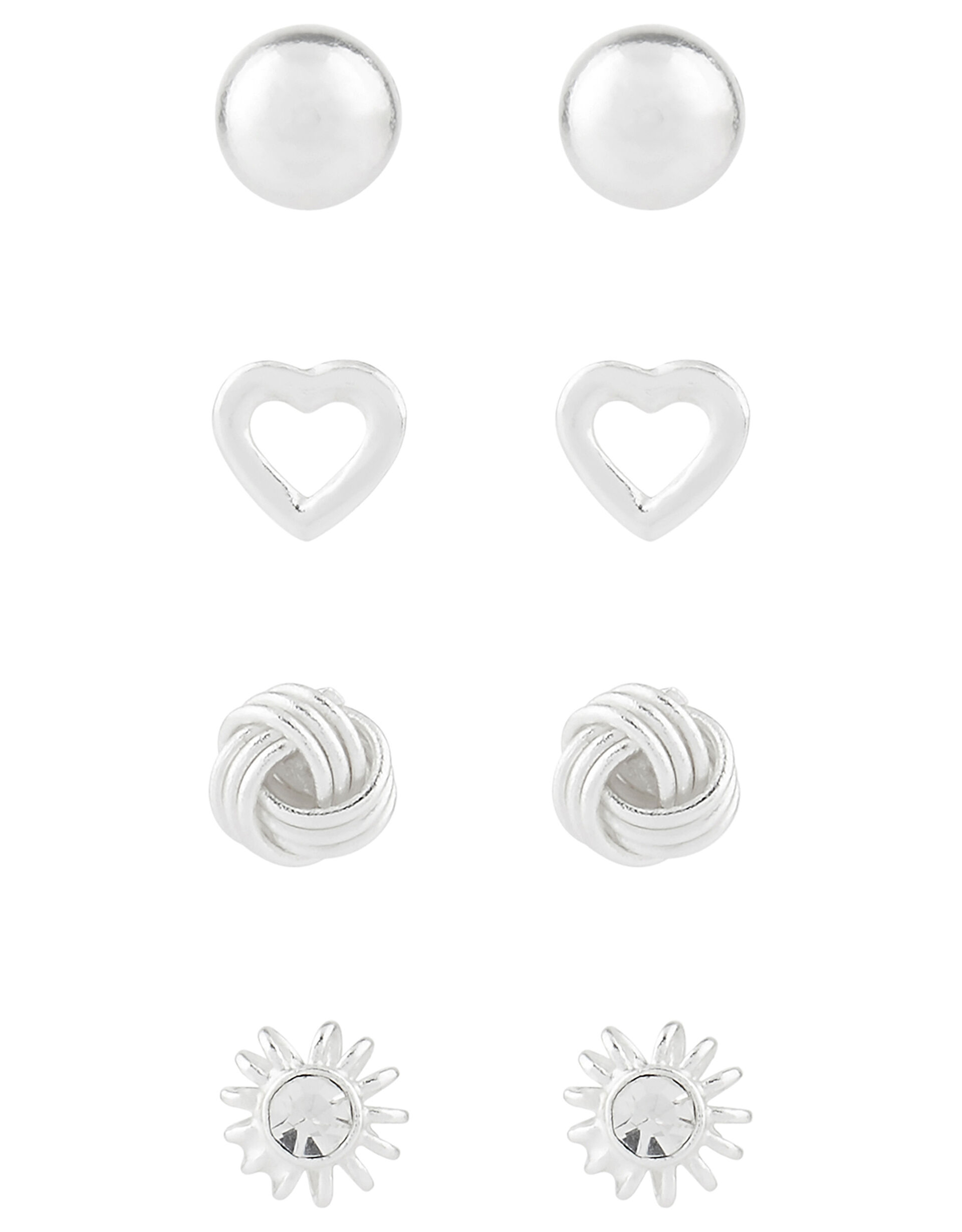 Sterling Silver Stud Earring Multipack, , large