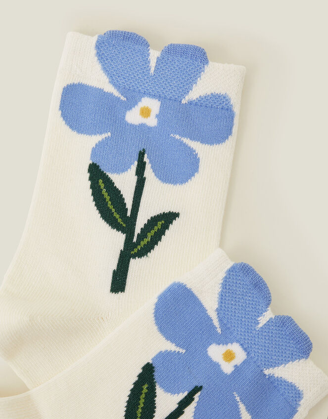 3D Flower Print Socks, , large