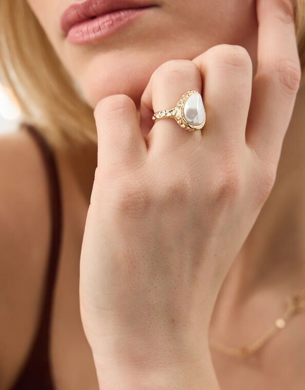 Molten Pearl Ring, Cream (PEARL), large
