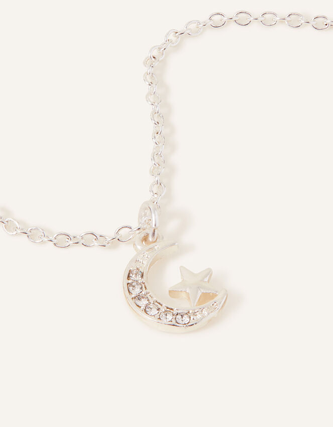 Moon and Star Pendant Necklace, , large