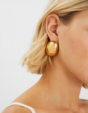 14ct Gold-Plated Dome Stud Earrings, , large