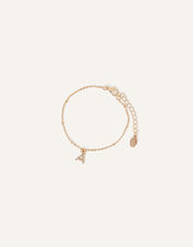 Initial Crystal Clasp Bracelet, White (CRYSTAL), large