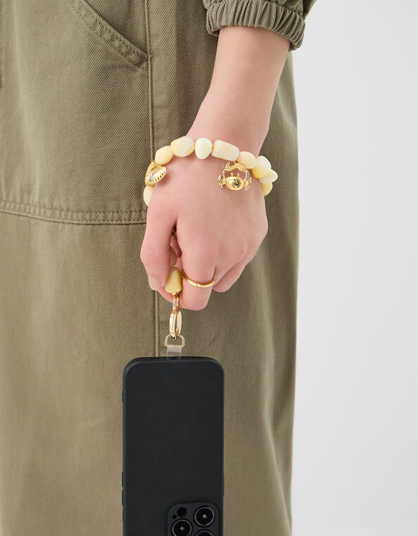 Shell Charm Beaded Wrist Phone Strap, , large