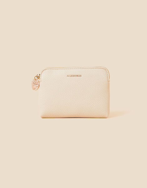 Resin Zip Pull Coin Purse, Cream (CREAM), large