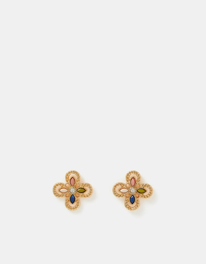 Clover Cut Out Stud Earrings, , large