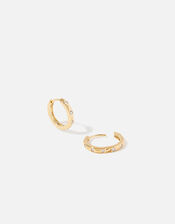 Gold-Plated Sparkle Inset Hoops, , large