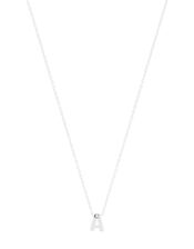 Sterling Silver Sparkle Initial Necklace - A, , large