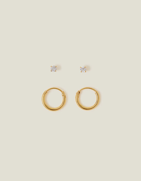 2-Pack 14ct Gold-Plated Earrings, , large