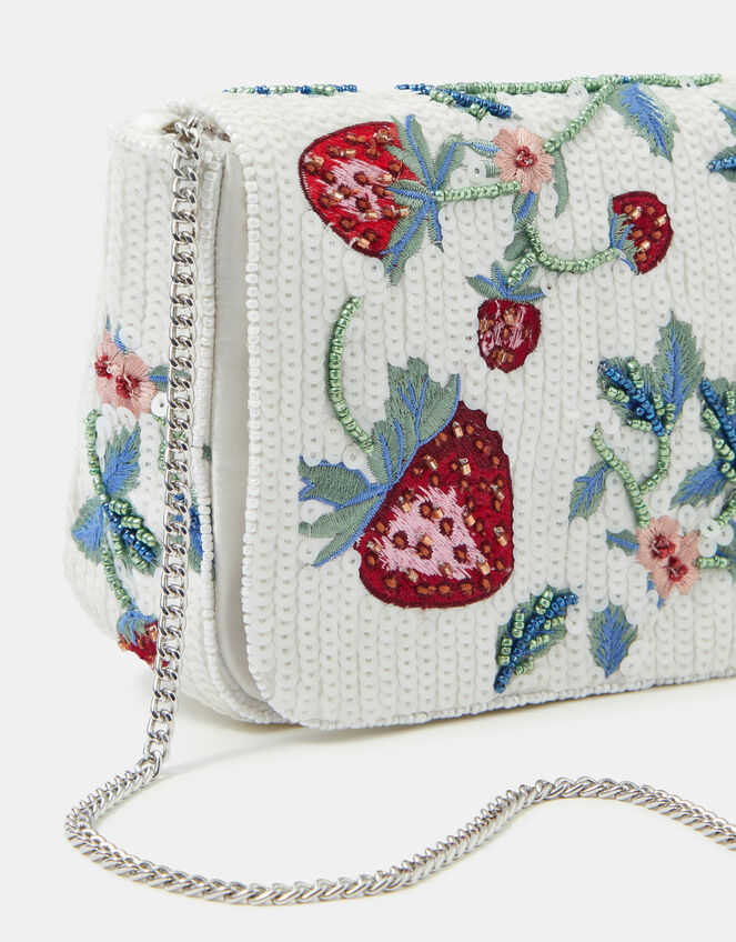Strawberry Beaded Crossbody Bag, , large