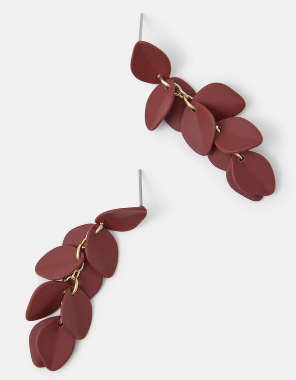 Enamel Willow Leaf Drop Earrings, , large
