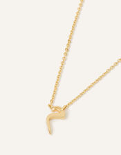14ct Gold-Plated Arabic Initial Pendant Necklace - M (Meem), , large