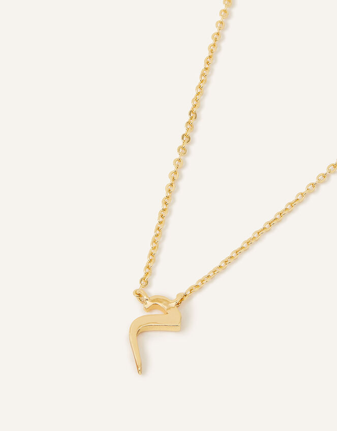 14ct Gold-Plated Arabic Initial Pendant Necklace - M (Meem), , large