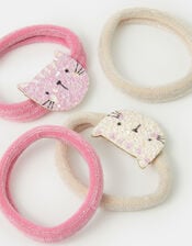 4-Pack Girls Sequin Cat Hair Bands, , large